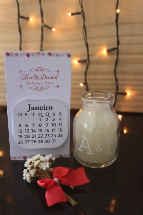 KIT VELA LEMBRANCINHA + CALENDÁRIO DE CASAMENTO