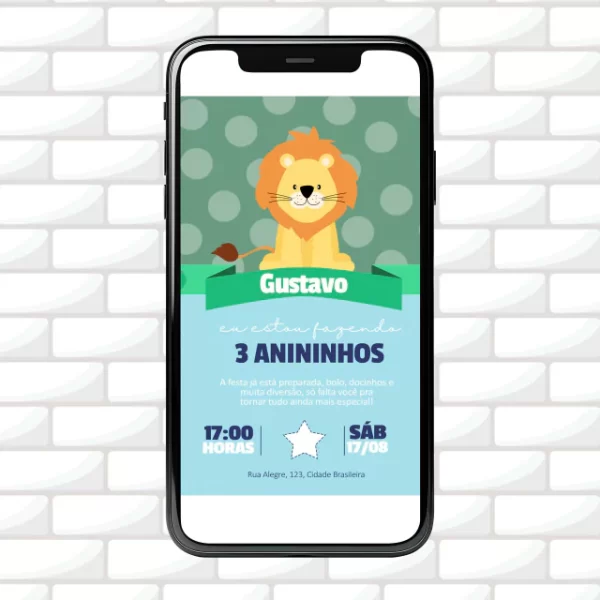 ARQUIVO DIGITAL| Convite tema leãozinho