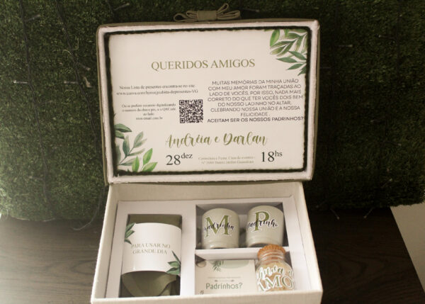 Casamento | Caixa Convite MDF para padrinhos tema Verde Oliva - Image 6