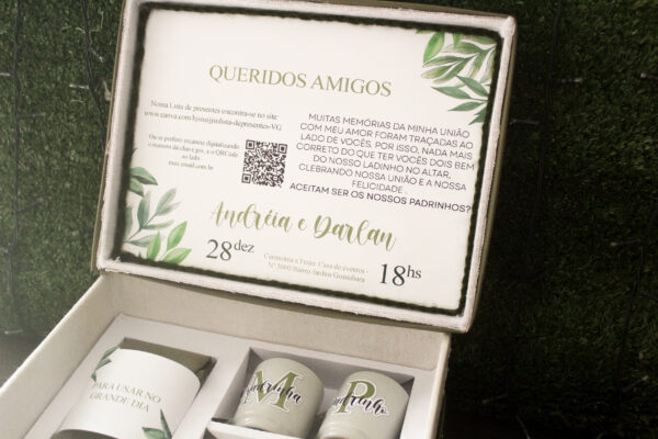 Casamento | Caixa Convite MDF para padrinhos tema Verde Oliva - Image 4