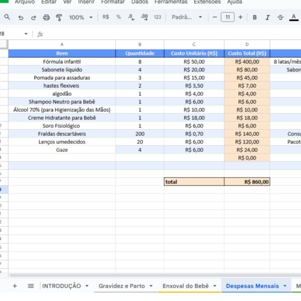 Arquivo Digital | Planilha Personalizada de Organização para Maternidade - Image 4