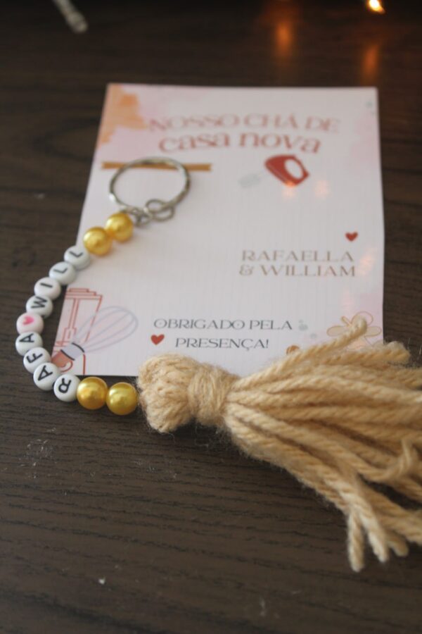 Chaveiro com Tassel Personalizado - Chá de Casa Nova - Image 3