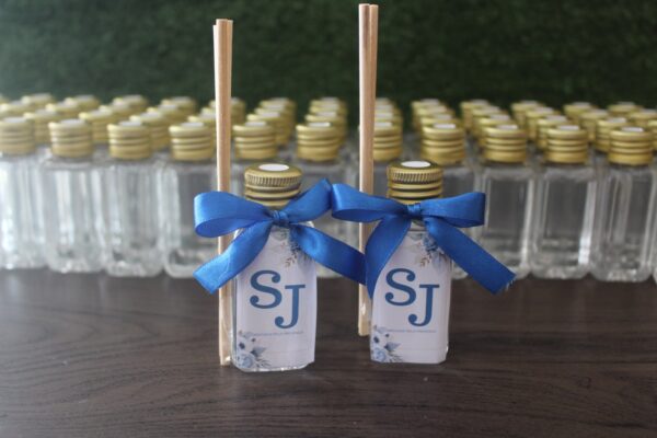 Aromatizante Difusor Lembrancinhas Tema Inicial casamento | Cor azul