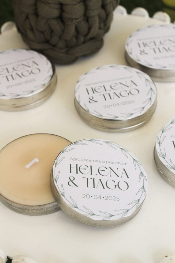 Vela aromática Aconchego para  Casamento Verde Oliva - Imagem 2