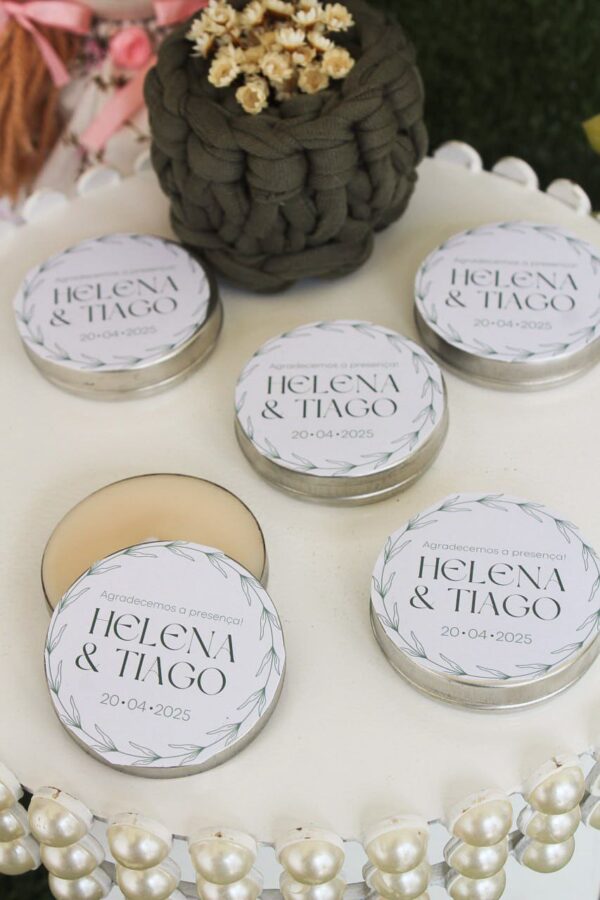 Vela aromática Aconchego para  Casamento Verde Oliva - Imagem 4